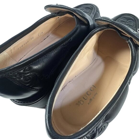 GUCCI GG Matelasse Black Leather Women's Shoes 509-032525 - Picture 7 of 10